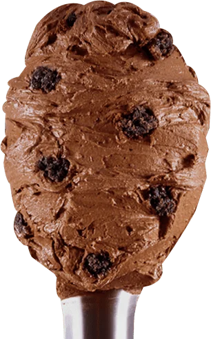 Colher com sorvete de brownie