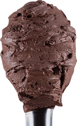 Colher com sorvete de chocolate
