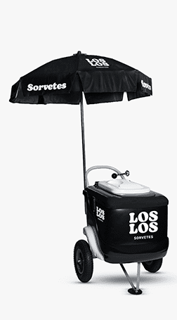 Black ice cream cart with