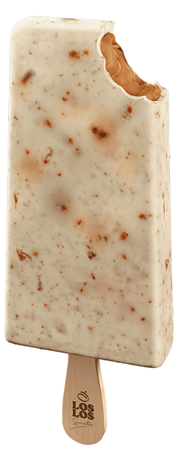 Los Los Speculoos palito ice cream bar with a bite taken out