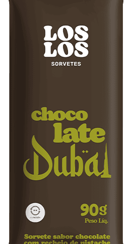 Sorvete Los Los Chocolate Dubai com recheio de pistache e kadayif