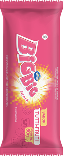 Sorvete sabor bigbig em uma embalagem rosa