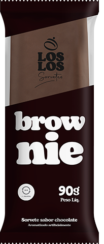 Sorvete sabor brownie em uma embalagem marrom