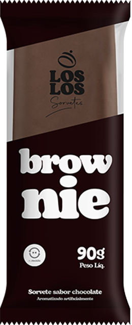 Sorvete sabor brownie em uma embalagem marrom